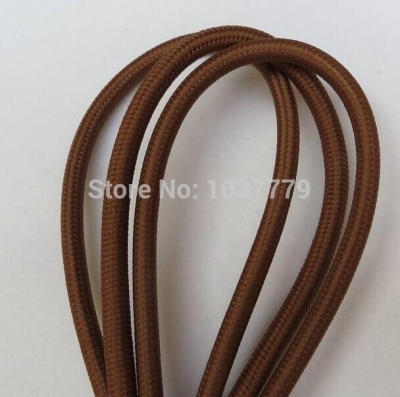 25meters brown color 2*0.75 textile cable pendant lamp wire cord