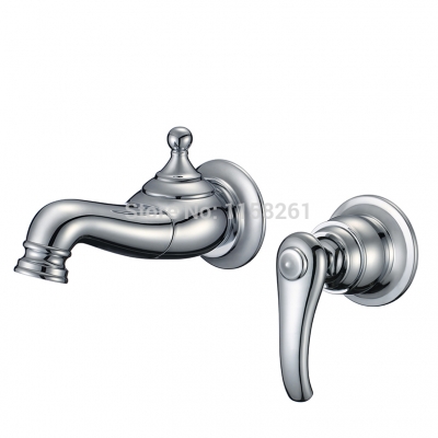2pcs bathroom wall mounted bathroom tap sink or bathtub faucet chrome 1 handle faucet yb-203-a