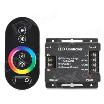 432w wireless rgb led controller w/ touch remote rgb controler for rgb strip module (dc 12v/24v)