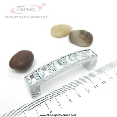 64mm clear glass crystal zinc alloy square type cabinet knobs and handles drawer dresser kitchen pulls bar