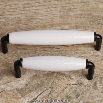 96mm white black dresser pulls drawer pull handles ceramic kitchen cabinet door knobs handle porcelain furniture handle hardware