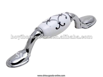 elegant silver ceramic door flush handle/ wardrobe hardware/ kids drawer handles/ cabinet pull whole 50pcs/lot b99-pc