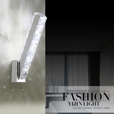 modern fashion k9 crystal light fixtures wall lamp for parlor,study,bedroom lighting ysl-led7004,