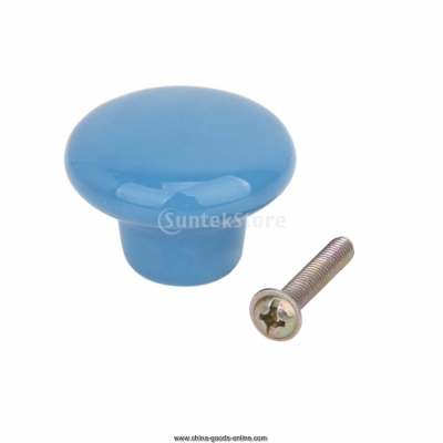 new 2015 blue round ceramic kitchen cabinet cupboard handles pull knob