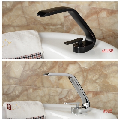 new arrival unique design sink mixer bathroom chrome finish and oil rubbed bronze faucet cold and water tap