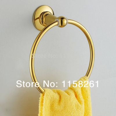 new euro fashion wall mount towel ring/towel holder,solid brass construction, golden finish,bathroom accessories st-3195