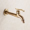 new whole and retail promotion luxury antique brass washing machine cold faucet wall mounted sink tap hj-7661f