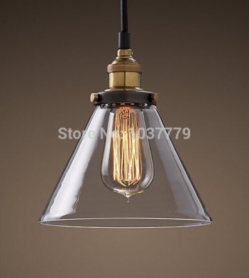 -selling glass shade edison bulbs pendant vintage industrial style brass e27 holder pendant lamp