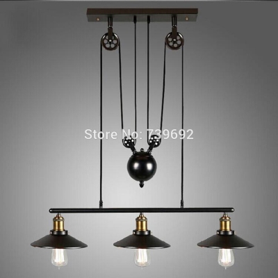 vintage rh loft industrial led american country pulley pendant lights adjustable wire lamps retractable bar decoration lighting