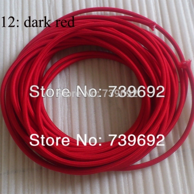 (2m/lot) 2*0.75mm copper dark red vintage lamp cord twisted electrical wire copper electrical cable
