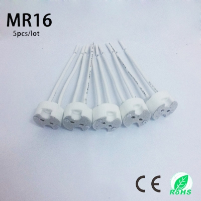 5pcs/lot circular mr16 socket,the power cord 60 mm long ake the power cord lamp bases, lamp holder, lustre is white,