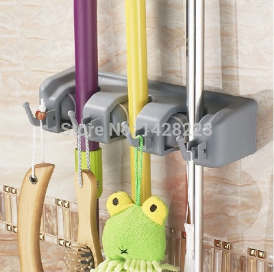 abs plastic bathroom 3 positions mop holder broom holder home cleaning tools hanger