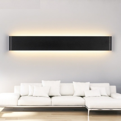 ac85~265v 720mm 24w led aluminum wall lights black white shell modern brief bedroom livng room bathroom light wall lamp
