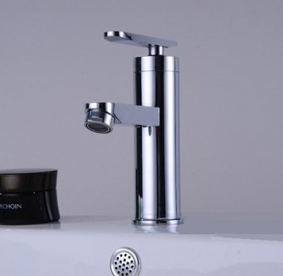 and cold water chromed basin mixer faucet