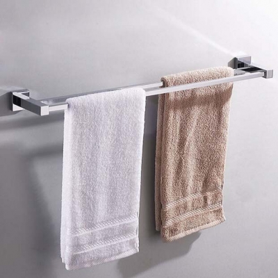 bathroom towel holder double towel bars chrome finished wall mounted bath towel rack acessorios para banheiro