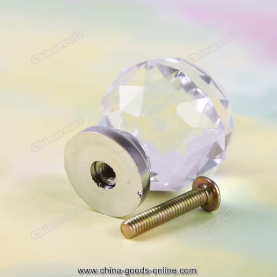 chinaroute amazing 1pcs 30mm crystal cupboard drawer cabinet knob diamond shape pull handle #06 fitness