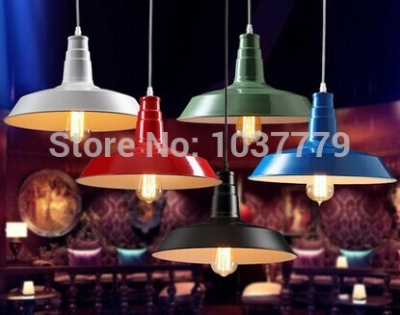 colorful vintage edison pendant lamp iron shade e27 fitting industrial lamp