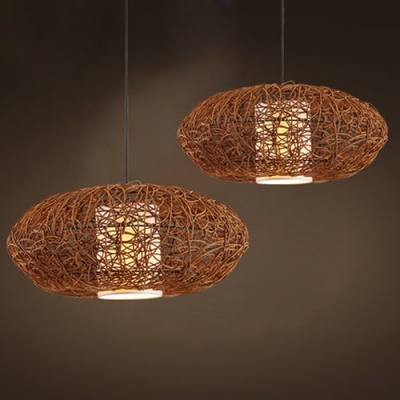 creative hand knitted rattan pendant light ac 90-260v for modern restaurant chandelier corridor living room bedroom study cafe
