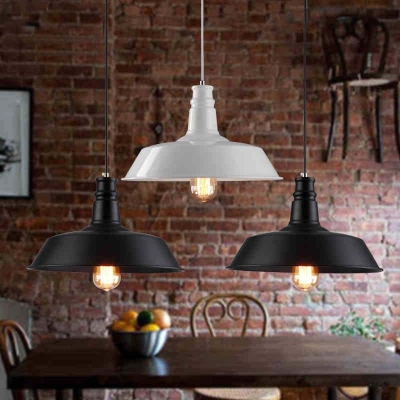 dia*25-45cm american industrial loft vintage pendant lights for dining room iron multi-colored painted e27 edison bulb home lamp [loft-pendant-light-7509]