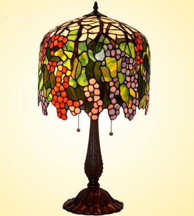 european retro table lamp grape stained glass living room bedroom bedside lamps,yslc-39,