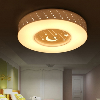 fashion romantic star and moon led ceiling lamp, child room bedroom light, round, 24w 40cm warm white cartoon ceiling lights led