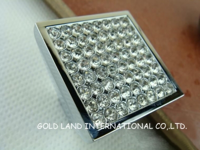 l30mmxh28mm haplopore square sell crystal glass cabinet door knob/furniture door knob
