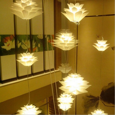 pp lotus flower modern lighting living room bedroom restaurant cafe bar pendant light