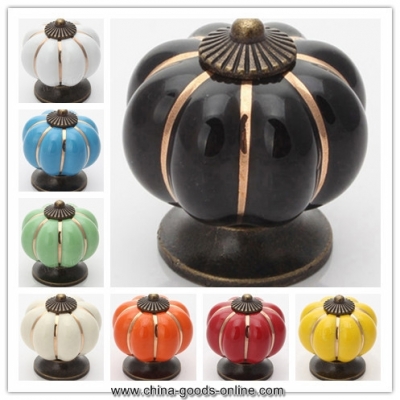 pumpkin ceramic knob for kids/ children, kitchen ceramic door cabinets cupboard knob and handles dia 40mm