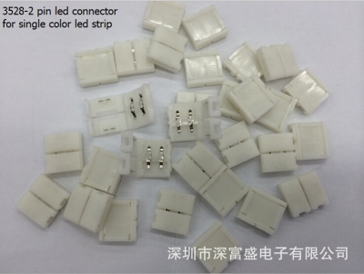100pcs 8mm width 2 pin solderless led strip connector fixtures lighting accessories for 3528led strip single color