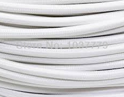 12meters/lot white color textile cable fabric wire vintage power cord