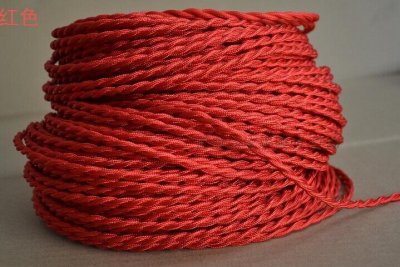 12meters red color twisted fabric wire pendant lamp cable