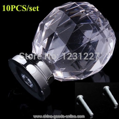 2014 rushed kitchen handles new wholesal diam 30mm round crystal acrylic handle cabinet drawer door knobs