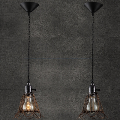2015 american industrial iron led pendant light european vintage iron frame pendant light with led or edison bulb model f6058
