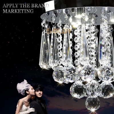 2015 new fashion modern led simple k9 crystal plated ceiling light with 3w led e14 bulb to russian and brazil