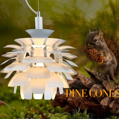 2015 post modern led pendant light creative aluminum pinecone pendant light for dining room with 36w energy saving bulb