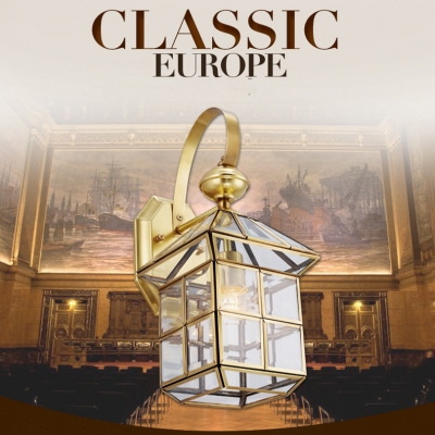 2016 european elegant lustre solid copper glass dia16cm wall lamp american water proof wall lamp