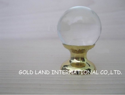 20pc/lot d25xh37mm glossy crystal glass ball furniture handle/kitchen knob