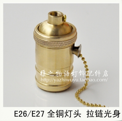 2pcs one lot edison bulb e26/e27 vintage copper lamp holder/retro plating brass lamp base e26/e27 /gold color lamp brass ul