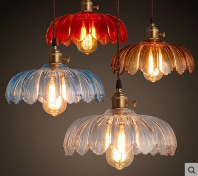 60w edison lamp vintage industrial lighting pendant light fixtures with glass lampshade in retro loft style