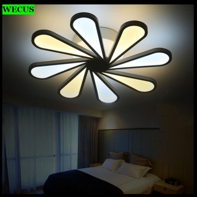 60w modern fashion creative sun flower shaped dimming led ceiling lamp dimmable lights for bedroom living room foyer dining room