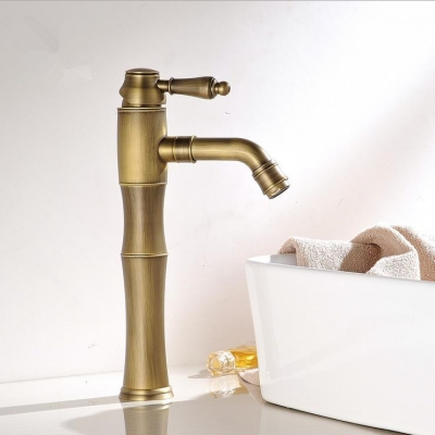 antique brass bathroom basin faucet vessel sink mixer tap single lever deck mounted countertop water taps 5859-22b