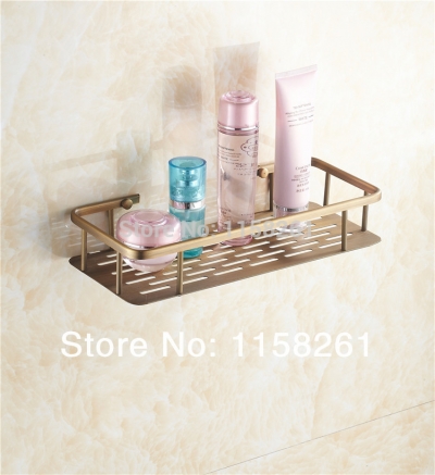 bronze finish 30cm wall mounted antique finish strong brass made square single tier bathroom shelf bathroom furniture kh-1069