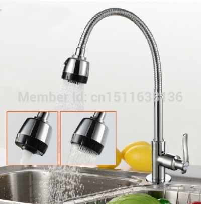chrome brass swivel kitchen cold water faucet single handle deck mounted