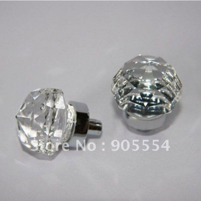 d25xh30mm transparent crystal glass bedroom furniture knobs