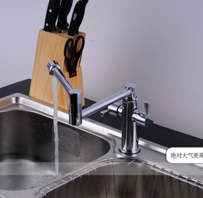 deck mounted brass kitchen tap faucet