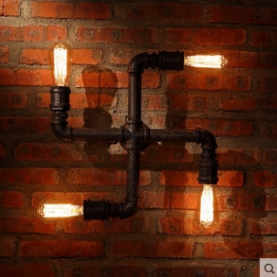 industrial lamp vintage wall light fixtures with 4 lights for home loft style edison wall sconce,pipe lamp