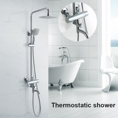 luxury bathroom chrome rain shower set, thermostatic mixer shower set, wall mounted jm-625l