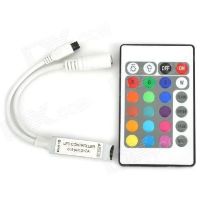 mini 24-keys remote rgb led controller control for strip light module (dc 12v/24v)