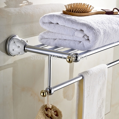new arrival towel racks luxury bathroom accesserries chrome finish bath towel shelves towel bar bath hardware 5112