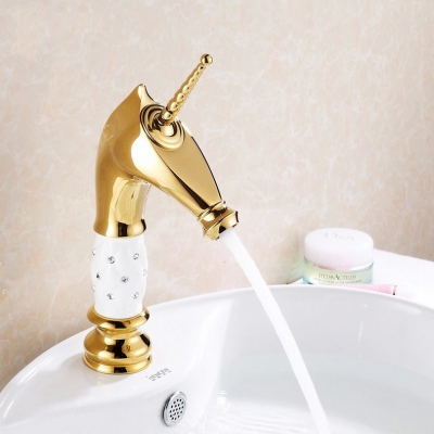 new fashion horse head solid brass with ceramic and diamond body bathroom faucet single handle m-93